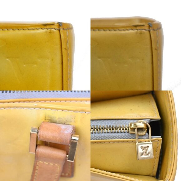 LOUIS VUITTON Columbus Shoulder Bag Monogram Vernis Lime Yellow - Picture 9 of 16
